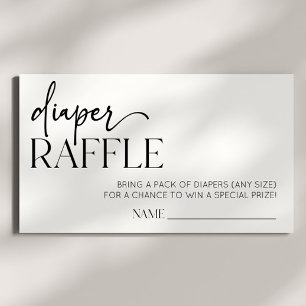 Moderne minimalistische Baby showers luier loterij Informatiekaartje