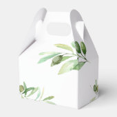 Moderne minimalistische baby showers olijftak bedankdoosjes (Achterkant)