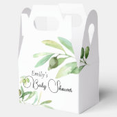 Moderne minimalistische baby showers olijftak bedankdoosjes (Geopend)