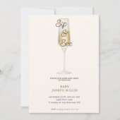 Moderne minimalistische Baby sip en zie Baby showe Kaart (Voorkant)