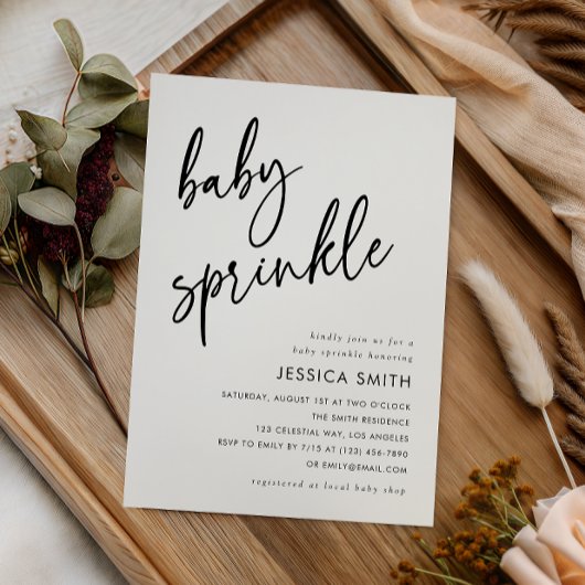 Moderne Minimalistische Baby Sprinkle Kaart