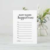 Moderne minimalistische Baby SUggetions naam game  Kaart (Staand voorkant)