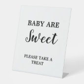 Moderne minimalistische baby zijn lieve baby showe reclamebord met voetstuk (Voorkant)