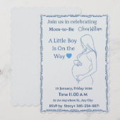 Moderne minimalistische babyshower uitnodiging  (Voorkant / Achterkant)