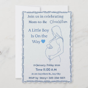 Moderne minimalistische babyshower uitnodiging