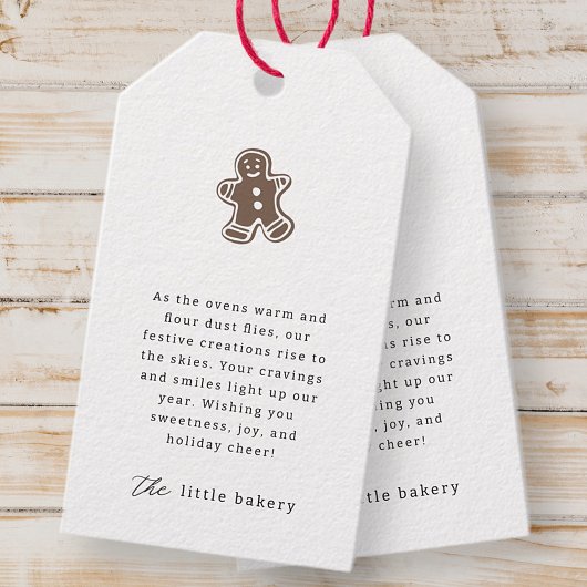 Moderne minimalistische bakkerij vakantie dank u cadeaulabel