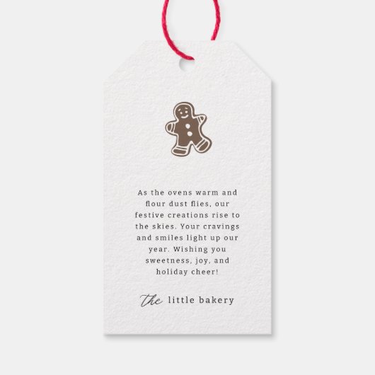 Moderne minimalistische bakkerij vakantie dank u cadeaulabel (Achterkant)