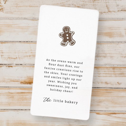 Moderne minimalistische bakkerij vakantie dank u etiket