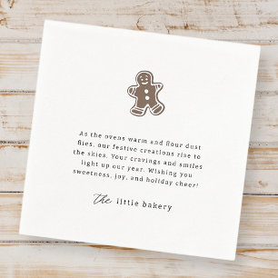 Moderne minimalistische bakkerij vakantie dank u servet