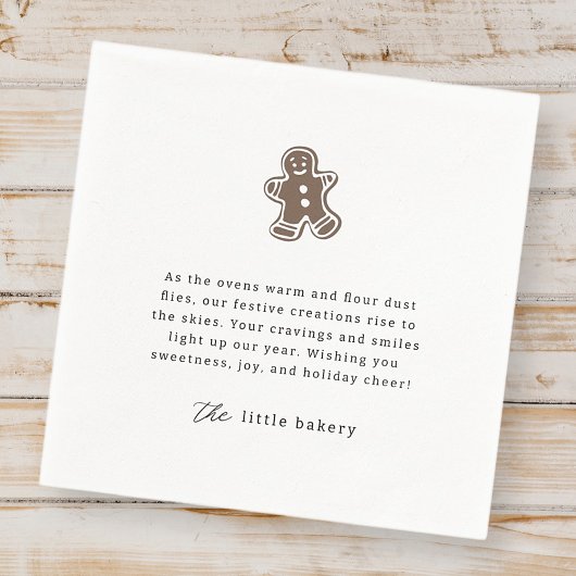 Moderne minimalistische bakkerij vakantie dank u servet