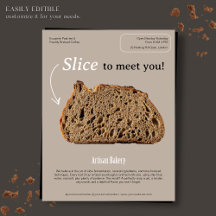 Moderne minimalistische bakkerijflyer