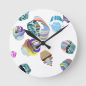 Moderne minimalistische bakkers dozijn cupcake fan ronde klok (Voorkant)