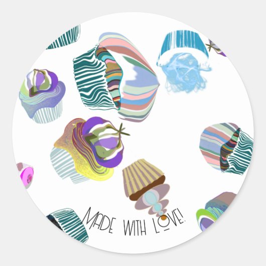 Moderne minimalistische bakkers dozijn cupcake fan ronde sticker (Voorkant)