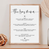 Moderne minimalistische Bar Menu Proost Trouwbord Poster