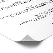 Moderne minimalistische Bar Menu Proost Trouwbord Poster (Hoek)