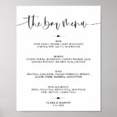 Moderne minimalistische Bar Menu Proost Trouwbord Poster (Voorkant)