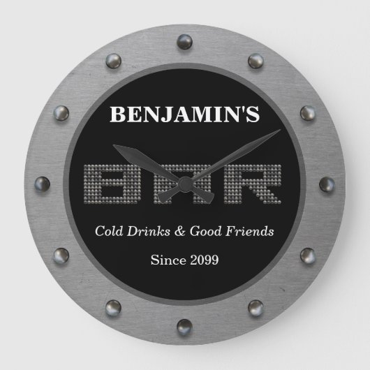 Moderne minimalistische bar wandklok (Voorkant)