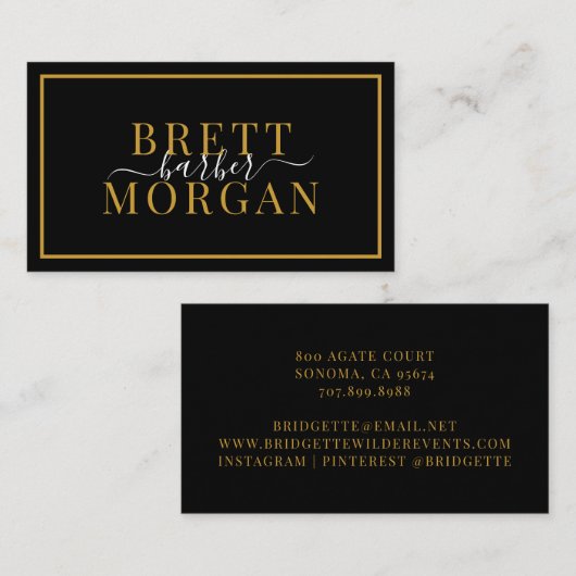 Moderne minimalistische barber-winkel haar Stylist Visitekaartje (Voorkant / Achterkant)