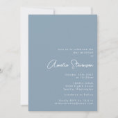 Moderne minimalistische Bat Mitzvah Script Dusty B Kaart (Voorkant)