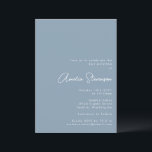 Moderne minimalistische Bat Mitzvah Script Dusty B Kaart<br><div class="desc">Moderne minimalistische Bat Mitzvah uitnodiging in Dusty Blue</div>