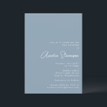 Moderne minimalistische Bat Mitzvah Script Dusty B Kaart<br><div class="desc">Moderne minimalistische Bat Mitzvah uitnodiging in Dusty Blue</div>