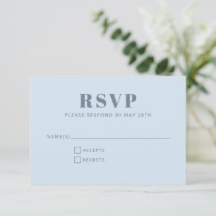 Moderne Minimalistische Bat Mitzvah Zachte Blauwe  RSVP Kaartje
