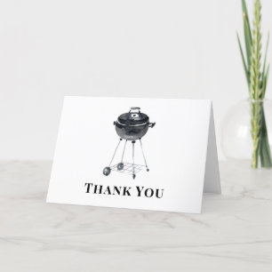 Moderne minimalistische BBQ Grill Baby shower Bedankkaart