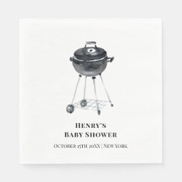 Moderne minimalistische BBQ Grill Baby shower Servet