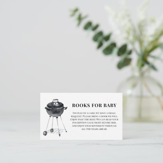 Moderne minimalistische BBQ Grill boeken voor Baby Informatiekaartje (Staand voorkant)