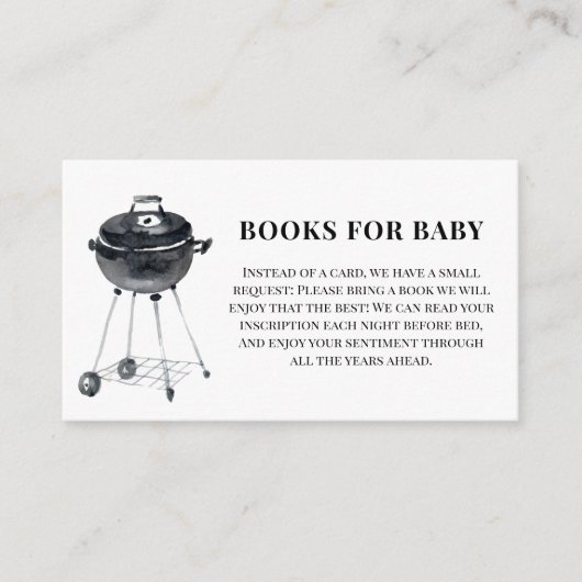 Moderne minimalistische BBQ Grill boeken voor Baby Informatiekaartje (Voorkant)