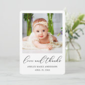 Moderne minimalistische Bedankt Baby (Staand voorkant)