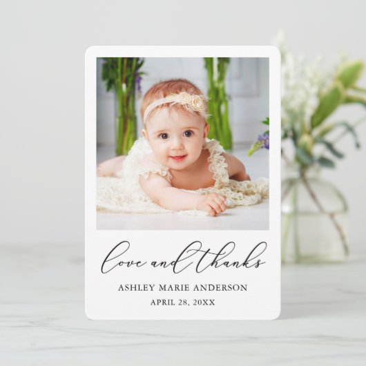 Moderne minimalistische Bedankt Baby (Staand voorkant)