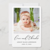 Moderne minimalistische Bedankt Baby (Voorkant)