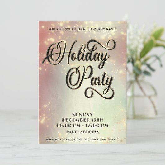 Moderne minimalistische bedrijfsfeestblush kaart (Staand voorkant)