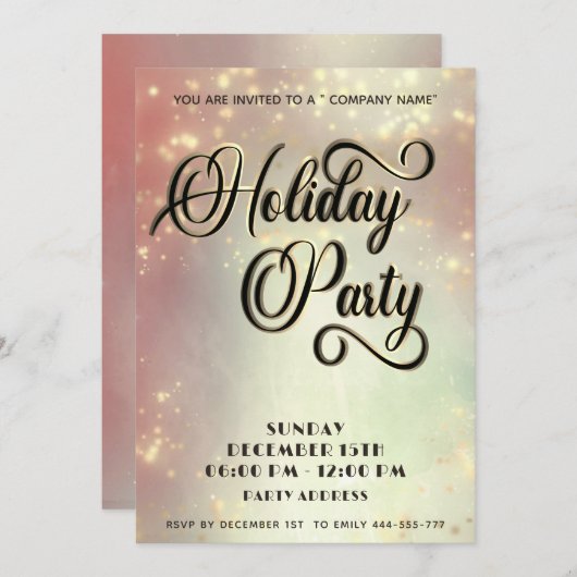 Moderne minimalistische bedrijfsfeestblush kaart (Voorkant / Achterkant)