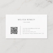 Moderne minimalistische bedrijfskaart QR-code Visitekaartje (Achterkant)