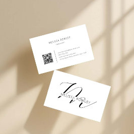 Moderne minimalistische bedrijfskaart QR-code Visitekaartje