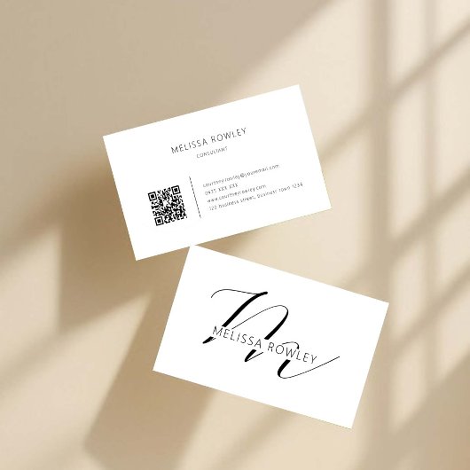Moderne minimalistische bedrijfskaart QR-code Visitekaartje