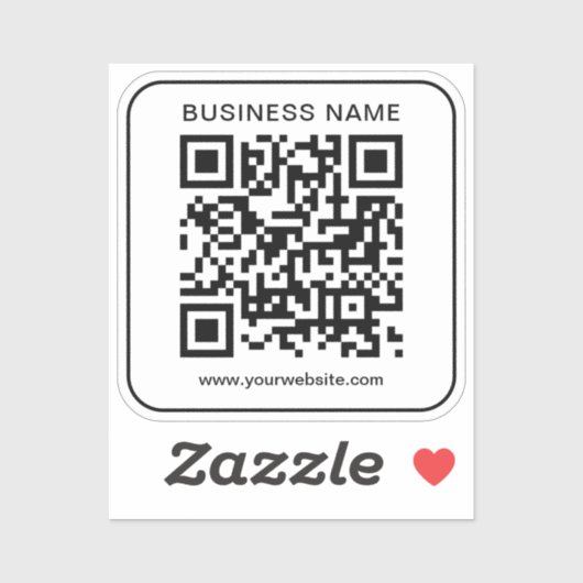 Moderne minimalistische bedrijfsnaam URL QR-code T Sticker (Vel)