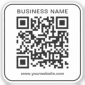 Moderne minimalistische bedrijfsnaam URL QR-code T Sticker (Voorkant)