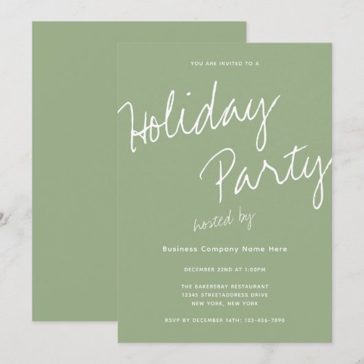 Moderne minimalistische bedrijfstypografie feestda kaart (Voorkant / Achterkant)