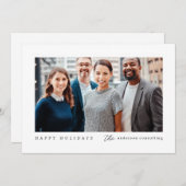 Moderne minimalistische bedrijfsvoering feestdagenkaart (Voorkant / Achterkant)