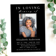 Moderne minimalistische begrafenisfoto Eenvoudig s