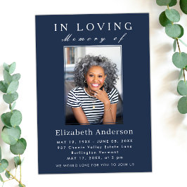 Moderne minimalistische begrafenisfoto Eenvoudig s Kaart