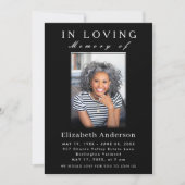 Moderne minimalistische begrafenisfoto Eenvoudig s Kaart (Voorkant)