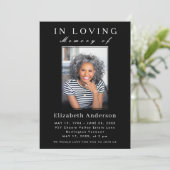 Moderne minimalistische begrafenisfoto Eenvoudig s Kaart (Staand voorkant)
