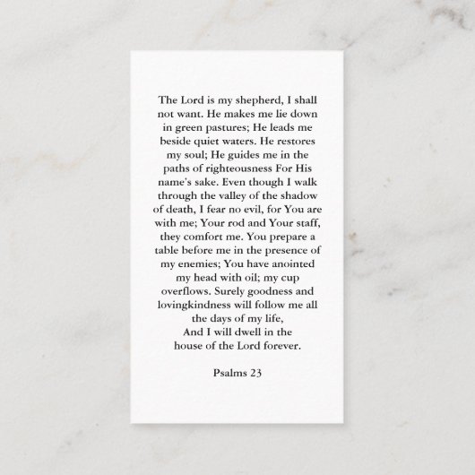 Moderne minimalistische begrafenisgebedsgebed Kaar Visitekaartje (Achterkant)