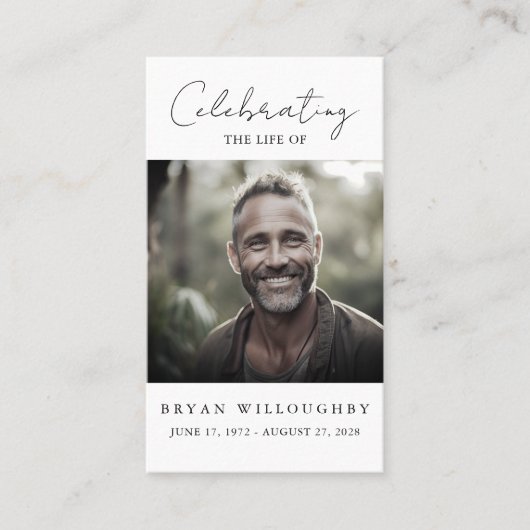 Moderne minimalistische begrafenisgebedsgebed Kaar Visitekaartje (Voorkant)