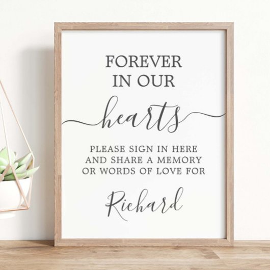 Moderne minimalistische begrafenisherinneringstafe poster