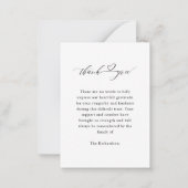 Moderne minimalistische begrafenissympathie notitiekaartje (Achterkant)